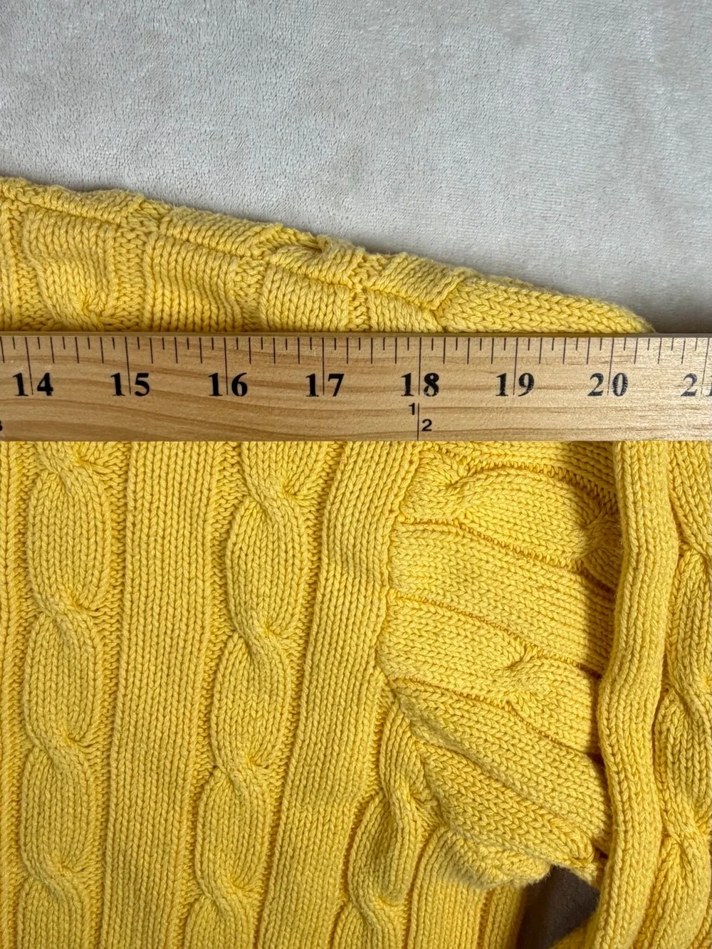 J. Crew Oarsman Vintage Men's Large Cable Knit Crewneck Sweater in Yellow
